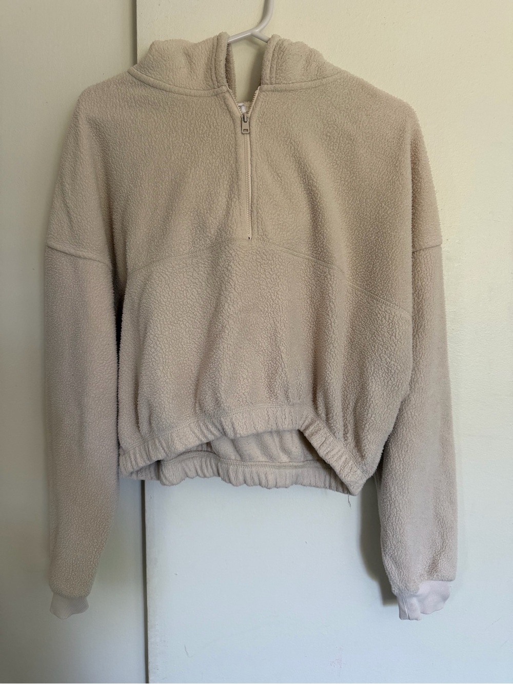 Cotton On Cream Sherpa Half-Zip Hoodie